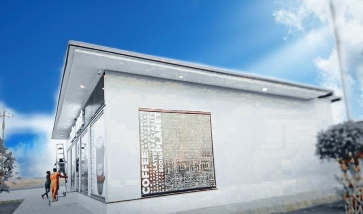a building with a sign on the side