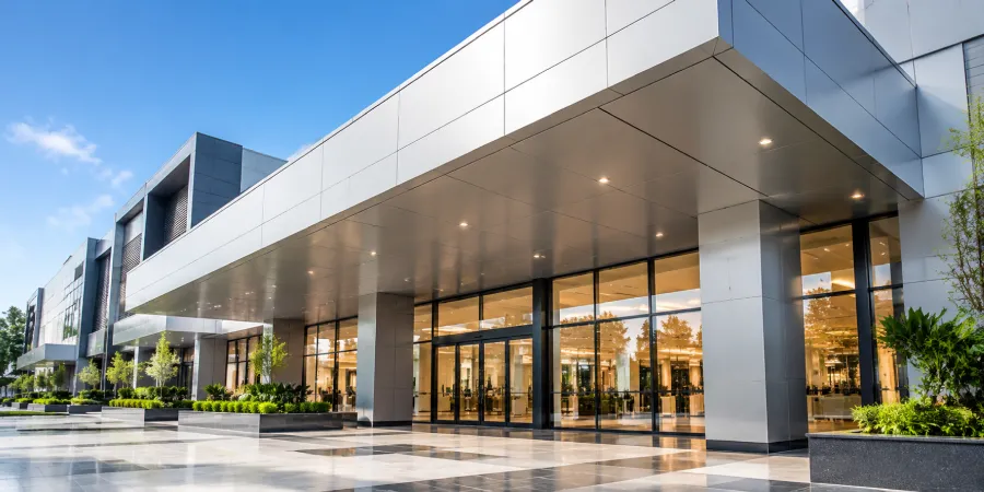 Alucobond entrance canopy and soffit