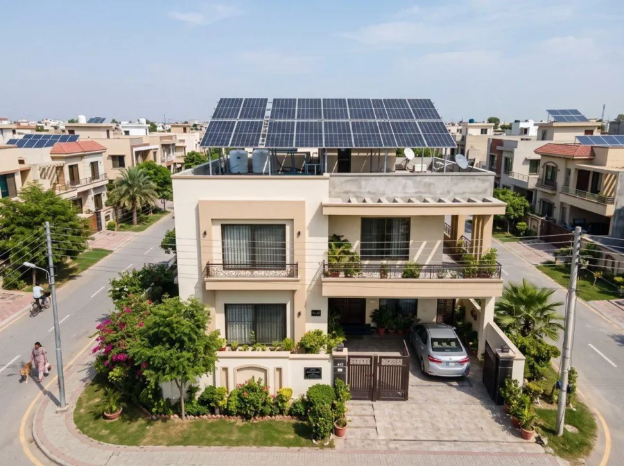Solar panels on the roof of a home